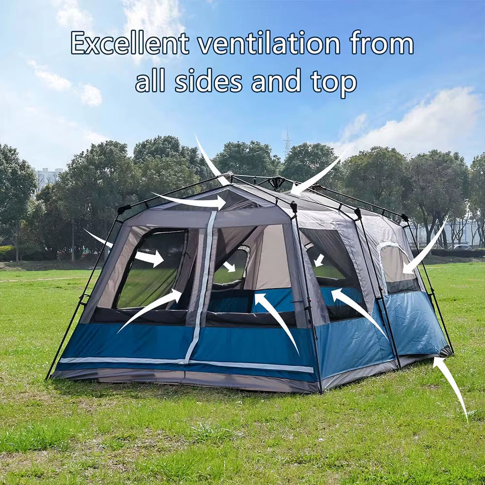 Instant Cabin Tent – 8/12 Person Waterproof Camping Shelter