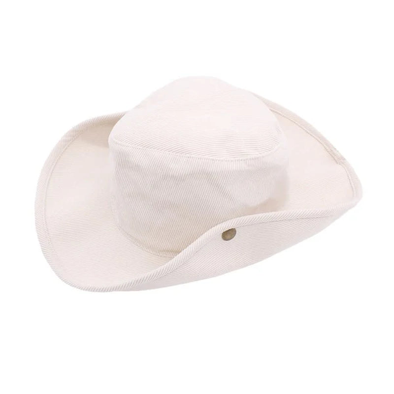 Corduroy Side-Snap Cowboy Hat – Versatile & Stylish