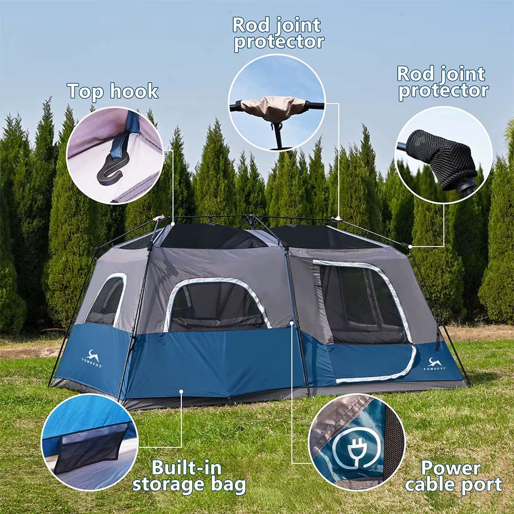 Instant Cabin Tent – 8/12 Person Waterproof Camping Shelter