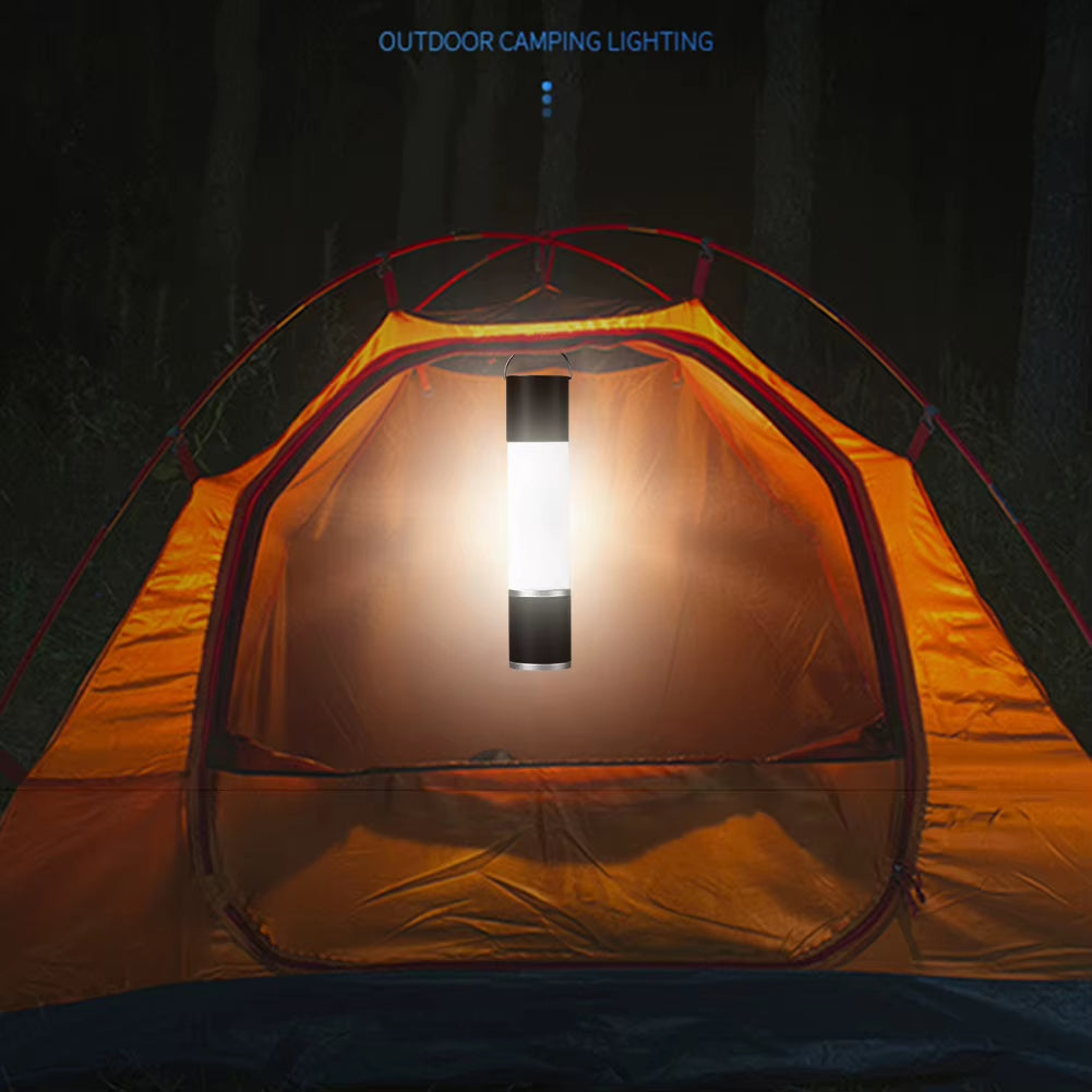 Rechargeable LED Torch – Telescopic Camping Light with Tripod Nut & Table Mode