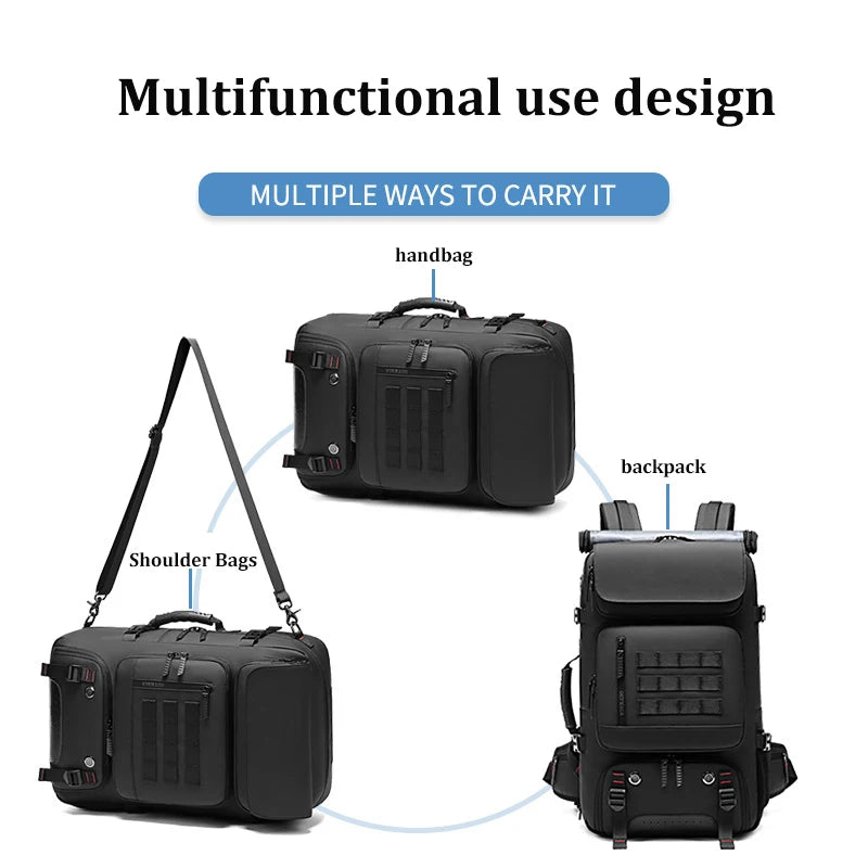 Men Travel Backpack Waterproof 17 Inch Business Laptop Backpack with Separate Shoe Bag USB Charging 50L Outdoors Hiking Backpack