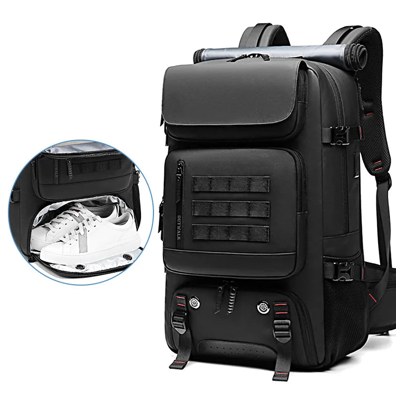 Men Travel Backpack Waterproof 17 Inch Business Laptop Backpack with Separate Shoe Bag USB Charging 50L Outdoors Hiking Backpack