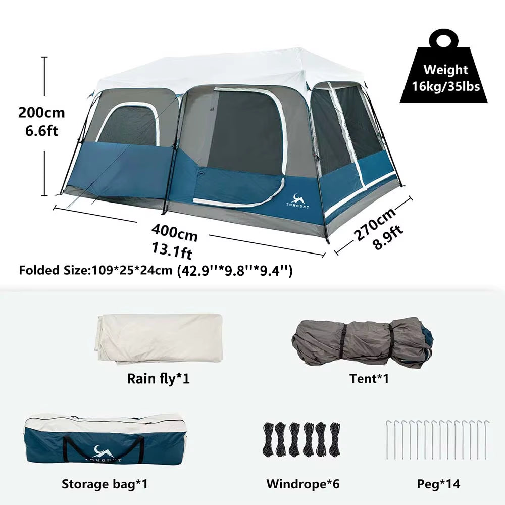 Instant Cabin Tent – 8/12 Person Waterproof Camping Shelter