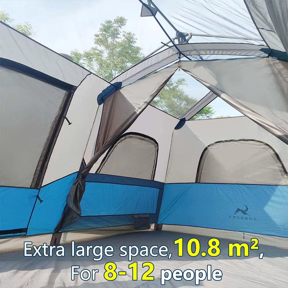 Instant Cabin Tent – 8/12 Person Waterproof Camping Shelter
