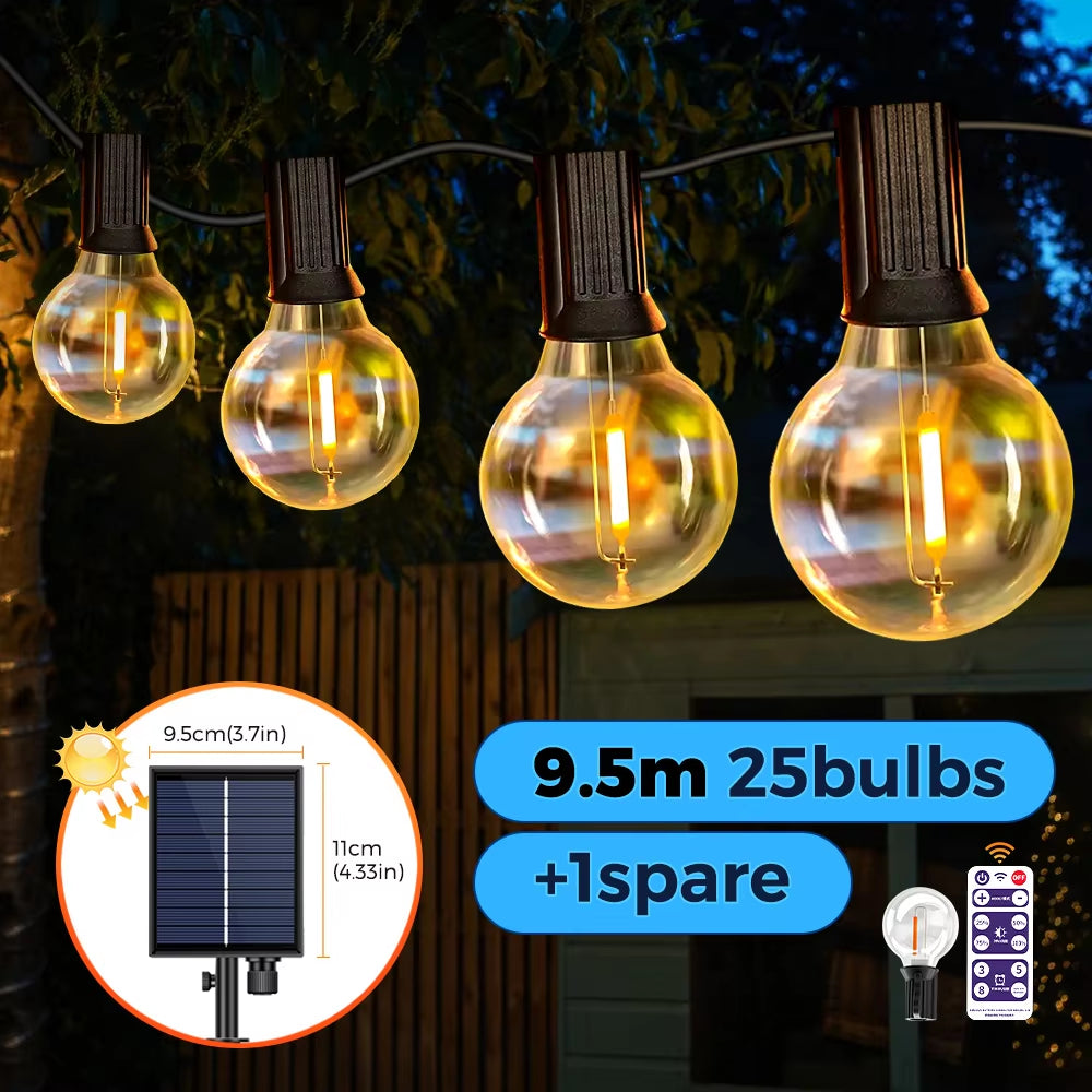 Solar G40 Patio Lights – LED Shatterproof Bulbs for Outdoor Use