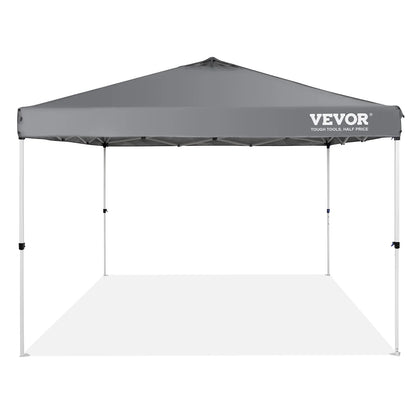 VEVOR 10x10 Ft Pop-Up Canopy Tent – Waterproof Sun Shelter with Roller Bag & Sandbags, Dark Gray