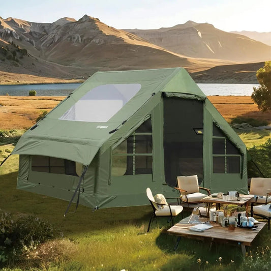 Inflatable Camping Tent (4–6 Person) – Luxury 4-Season Air Tent with Hand Pump