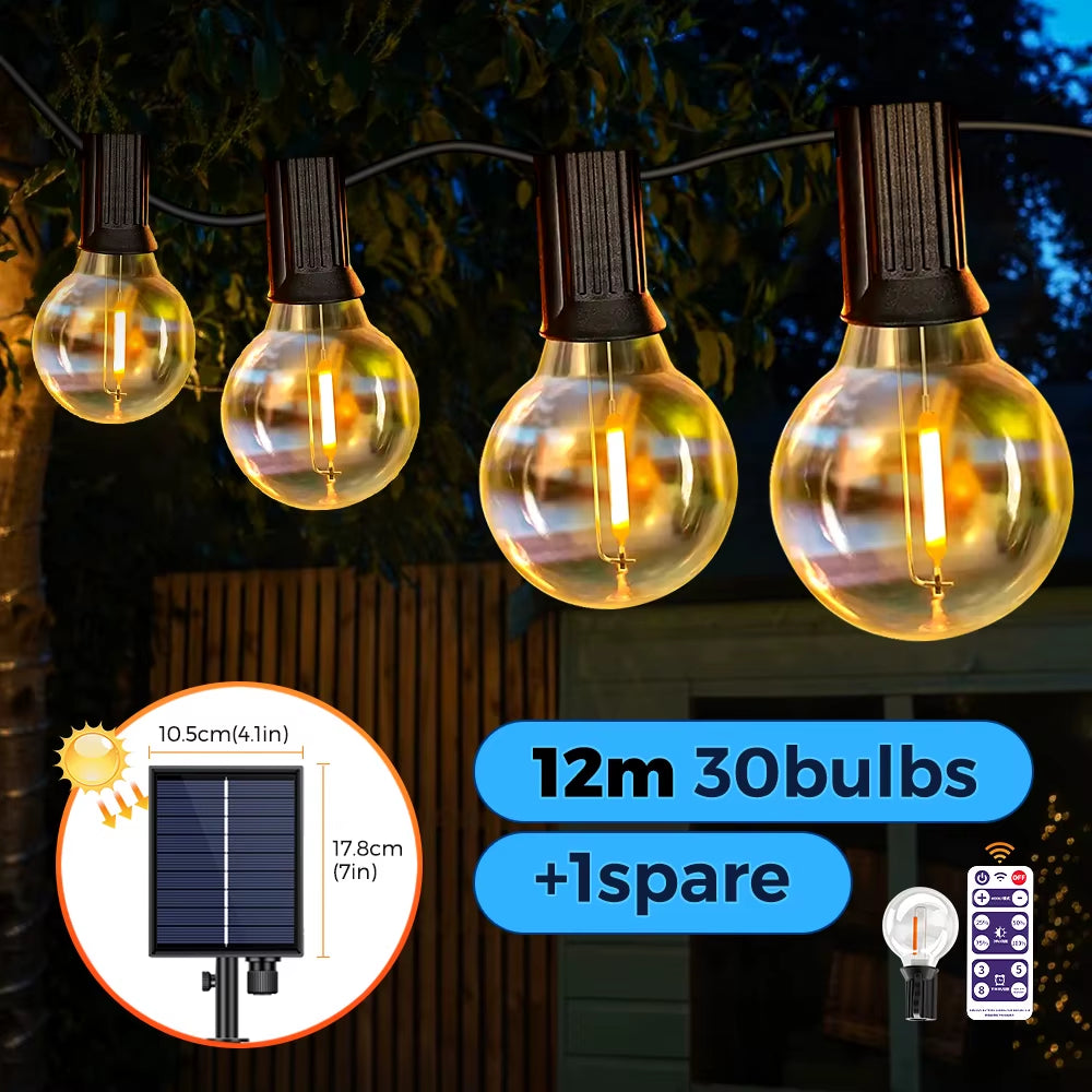 Solar G40 Patio Lights – LED Shatterproof Bulbs for Outdoor Use