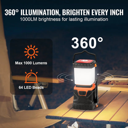 VEVOR LED Camping Lantern – Portable, Battery-Powered All-in-One Light