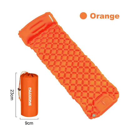 Inflatable Sleeping Pad with Pillow – Camping Mat with Integrated Pump