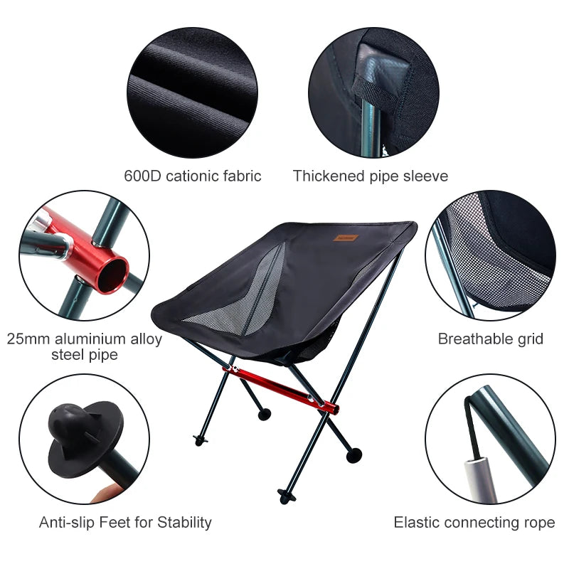Ultralight Folding Moon Chair – Portable Seat for Camping & Travel
