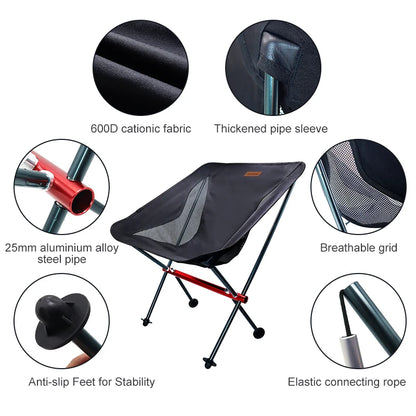 Ultralight Folding Moon Chair – Portable Seat for Camping & Travel