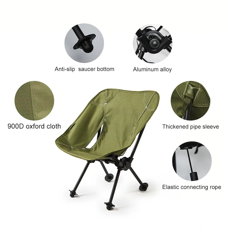 Children’s Folding Camp Chair – Compact Moon Design with Backrest