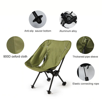 Children’s Folding Camp Chair – Compact Moon Design with Backrest