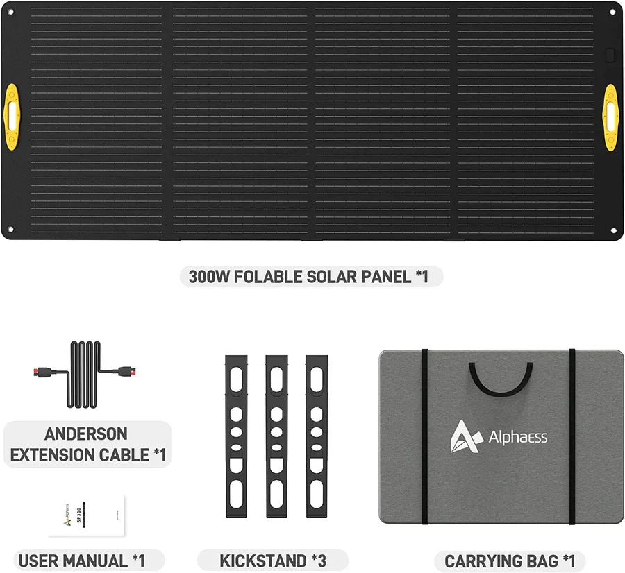 Portable Solar Panel SP300 for Power Station Blackbee 2000 with Adjustable Kickstand, Waterproof IP67