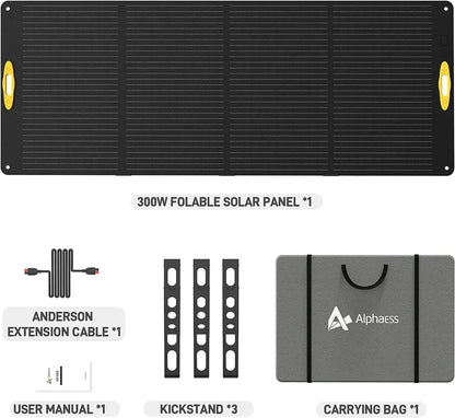 Portable Solar Panel SP300 for Power Station Blackbee 2000 with Adjustable Kickstand, Waterproof IP67