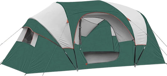 HIKERGARDEN 10-Person Family Camping Tent – Windproof & Easy Setup Dome Tent for Outdoors