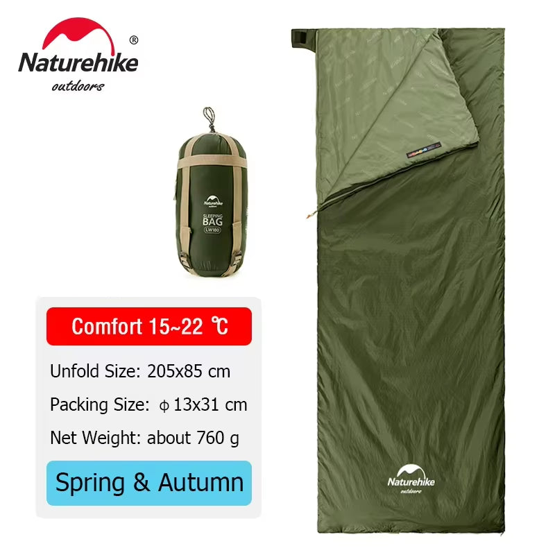 LW180 Ultralight Sleeping Bag – Cotton, Compact & Spring/Summer Ready