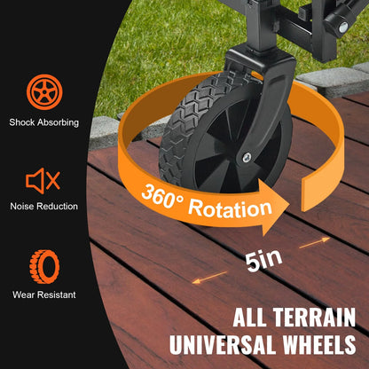 VEVOR Folding Utility Wagon – All-Terrain Cart, 220 lbs Capacity