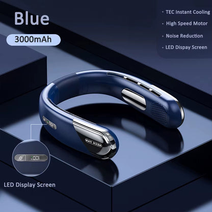 Needoras Bladeless Neck Fan – Rechargeable | LED Display | 26°C Cooling