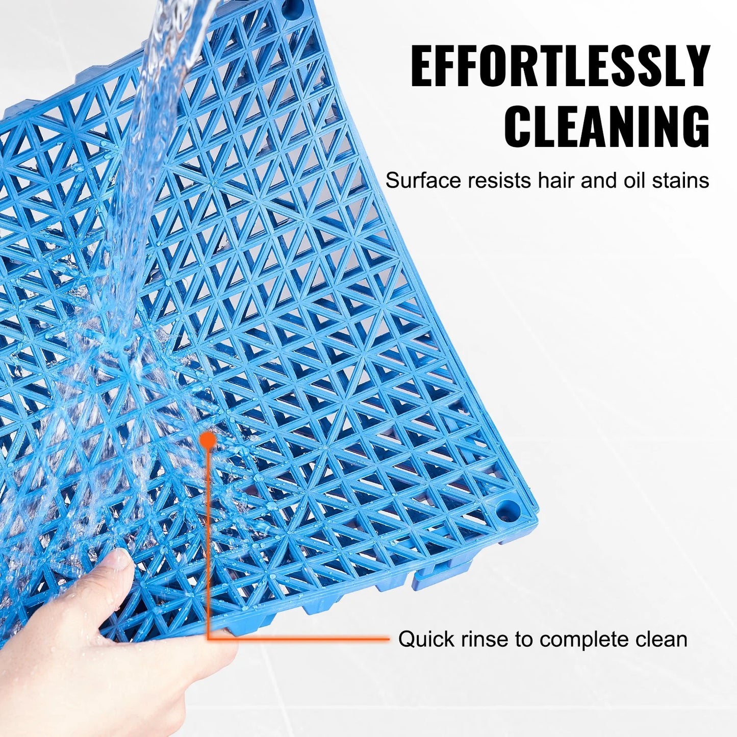 VEVOR Interlocking Drainage Floor Tiles – 55 PCS, 12x12 in, Soft PVC, Blue