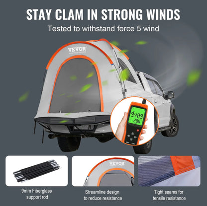 Truck Bed Camping Tent (5.5'–6') – Waterproof, 2–3 Person, with Rainfly & Carry Bag