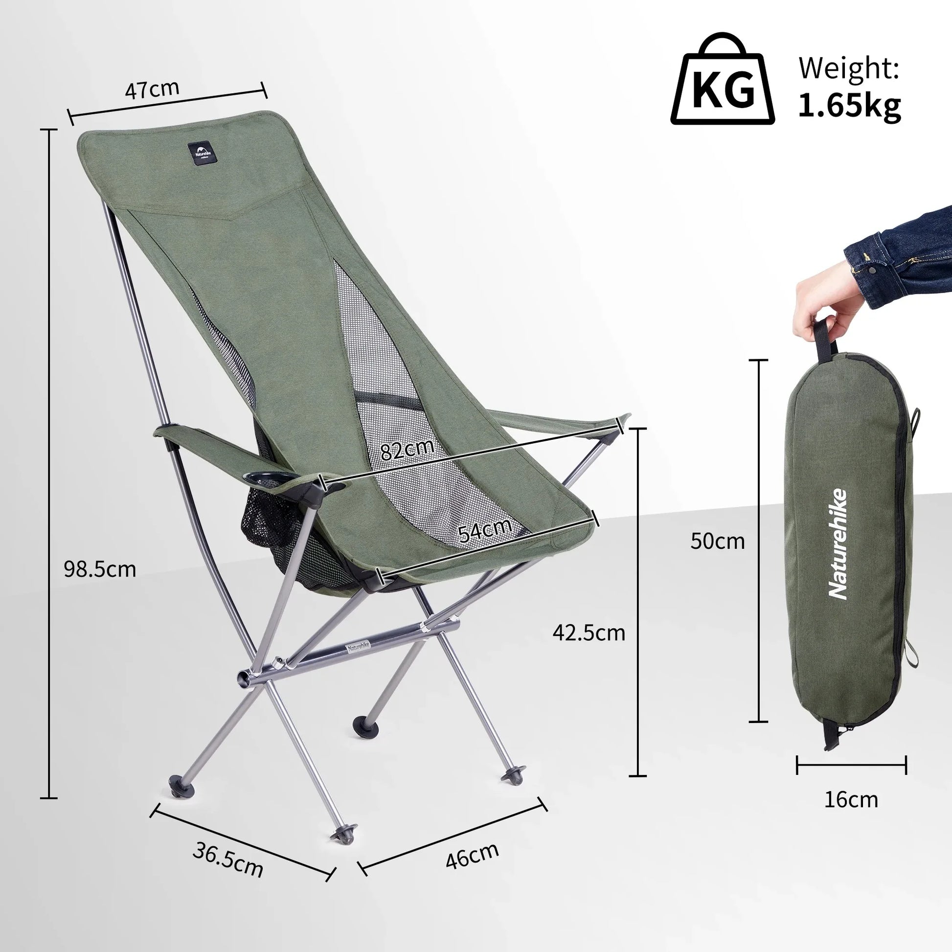 Plus Size Ultralight Camping Chair – Wide Folding Outdoor Seat