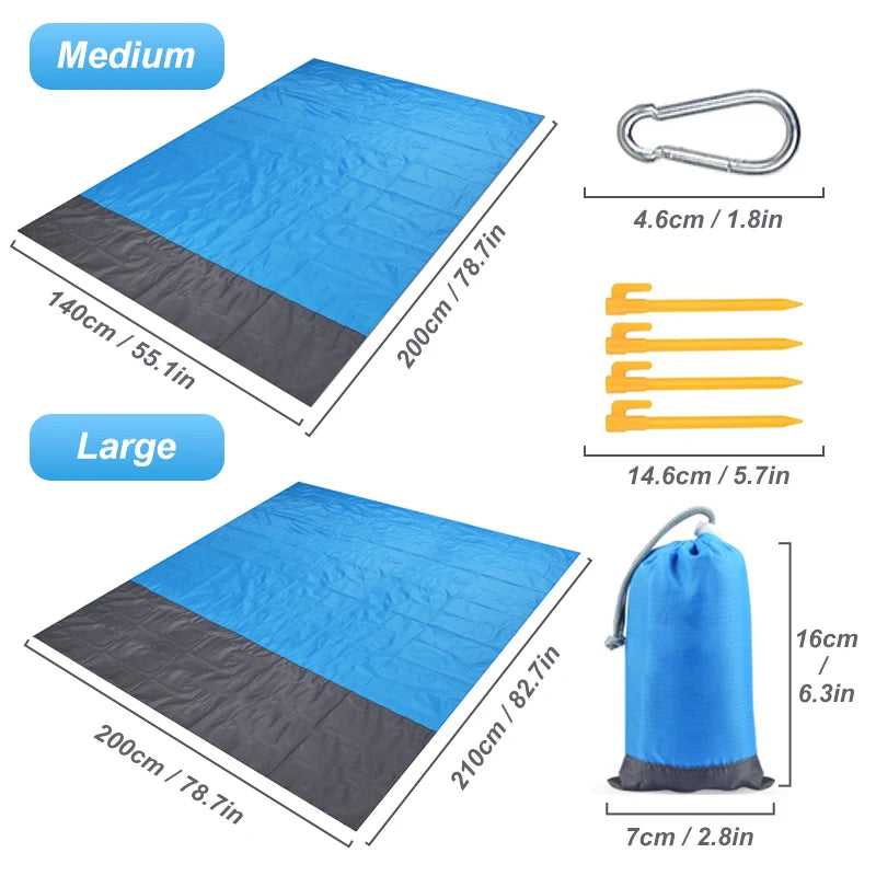 Needoras Waterproof Beach & Camping Blanket – Portable Outdoor Mat for Picnics, Hiking, and Travel