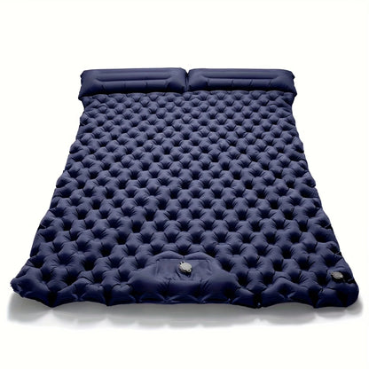 Double Inflatable Mattress with Built-In Pillow & Pump – Outdoor Sleeping Pad for Camping, Hiking, Travel