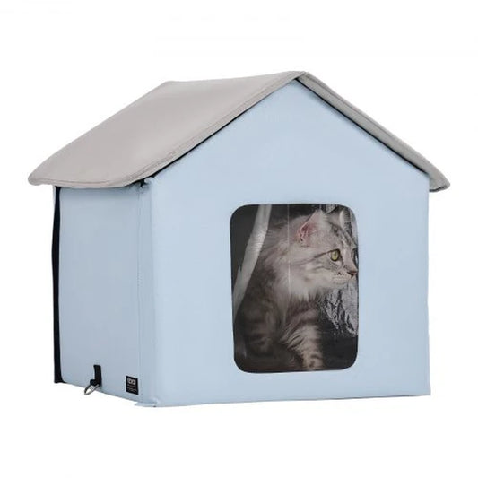 VEVOR Heated Cat House – Foldable Kitty Shelter with Heated Pad, Small Size