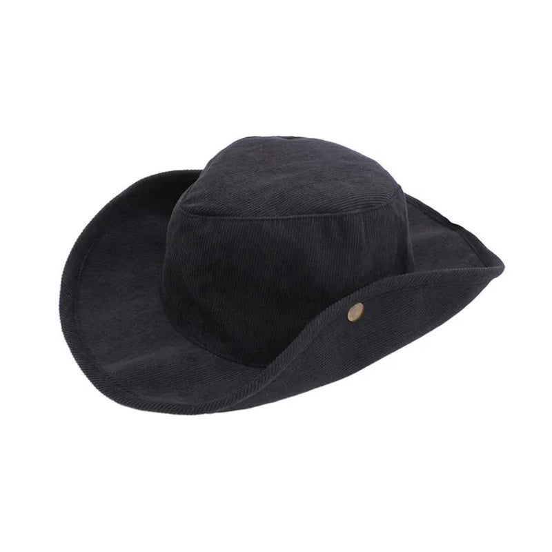 Corduroy Side-Snap Cowboy Hat – Versatile & Stylish
