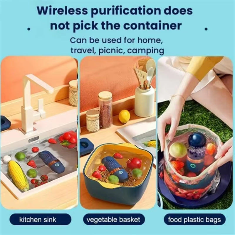 Wireless Food Purifier – Portable Capsule Fruit & Vegetable Washer
