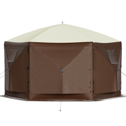 6-Sided Camping Gazebo Tent – Waterproof, Fits 8 People