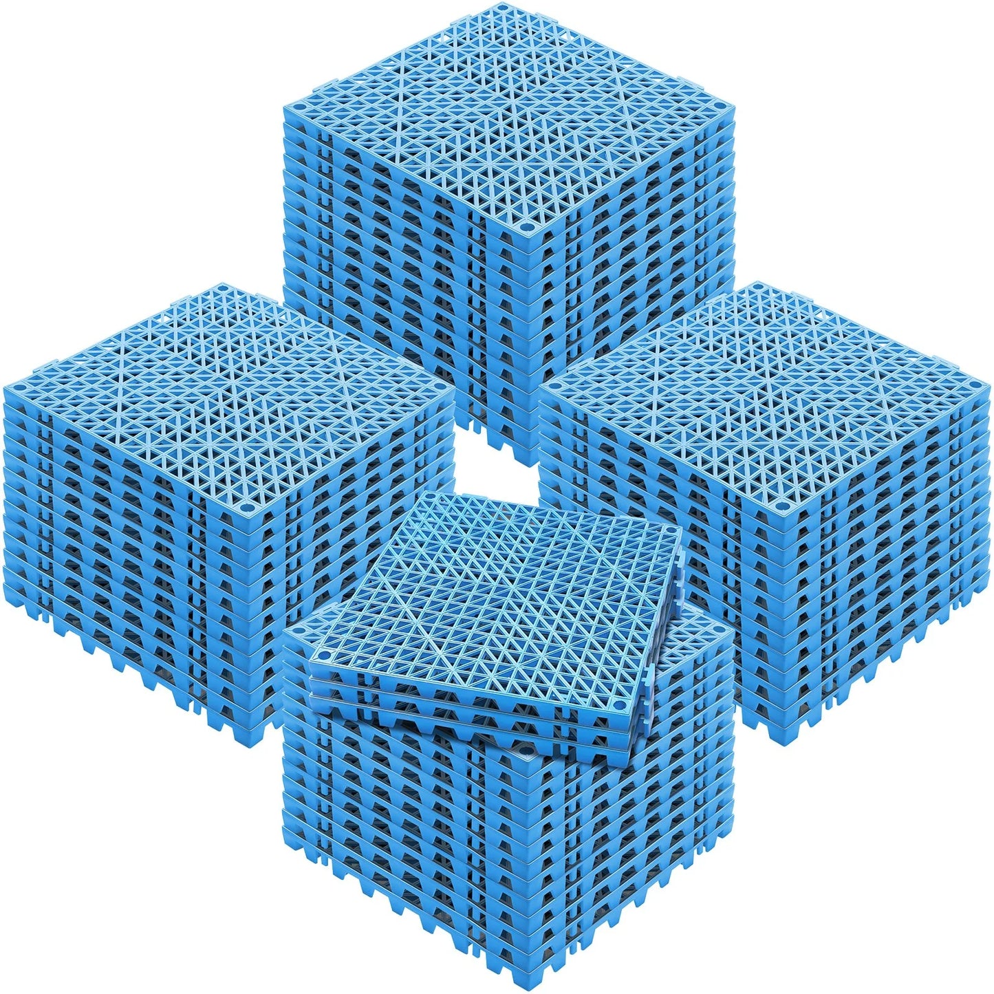 VEVOR Interlocking Drainage Floor Tiles – 55 PCS, 12x12 in, Soft PVC, Blue