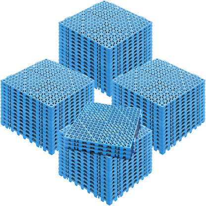 VEVOR Interlocking Drainage Floor Tiles – 55 PCS, 12x12 in, Soft PVC, Blue