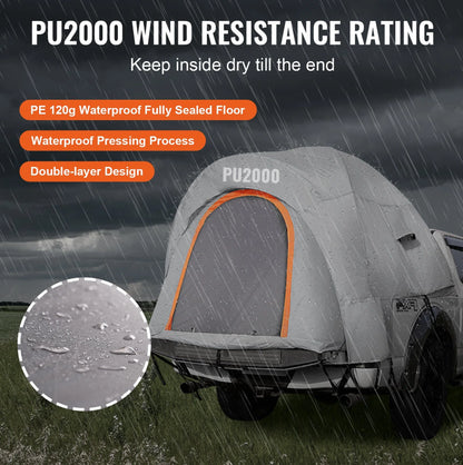 Truck Bed Camping Tent (5.5'–6') – Waterproof, 2–3 Person, with Rainfly & Carry Bag