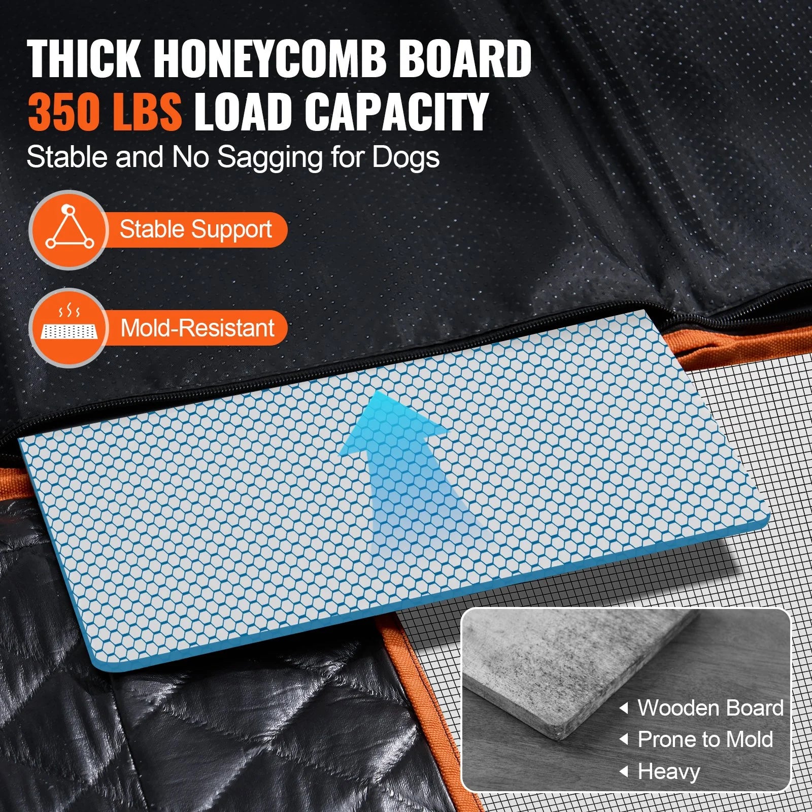 VEVOR Dog Car Seat Cover – 54x25.6 in, Waterproof 600D Back Seat Protector