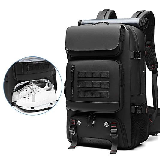Men Travel Backpack Waterproof 17 Inch Business Laptop Backpack with Separate Shoe Bag USB Charging 50L Outdoors Hiking Backpack