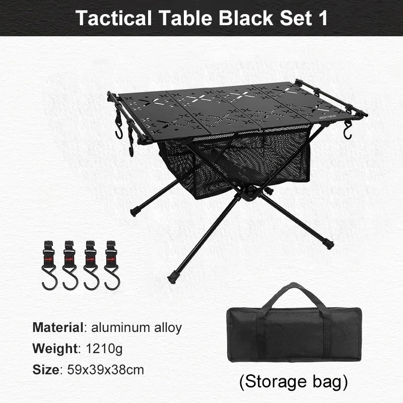 WESTTUNE Folding Camping Table – Lightweight Aluminum with Storage Mesh | Portable for BBQ, Picnic, Hiking