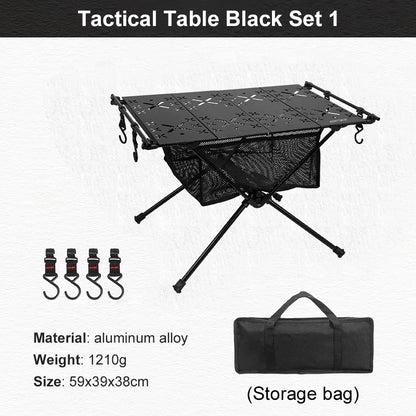 WESTTUNE Folding Camping Table – Lightweight Aluminum with Storage Mesh | Portable for BBQ, Picnic, Hiking