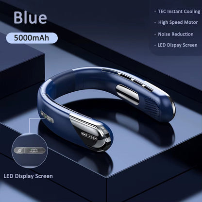 Needoras Bladeless Neck Fan – Rechargeable | LED Display | 26°C Cooling