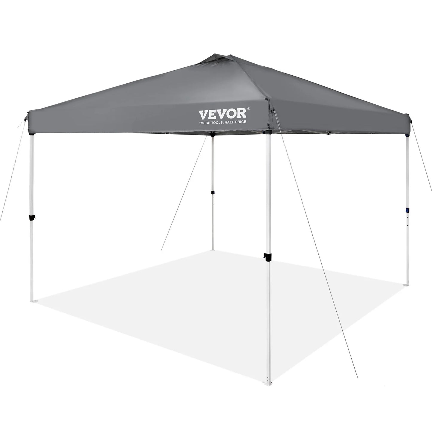 VEVOR 10x10 Ft Pop-Up Canopy Tent – Waterproof Sun Shelter with Roller Bag & Sandbags, Dark Gray