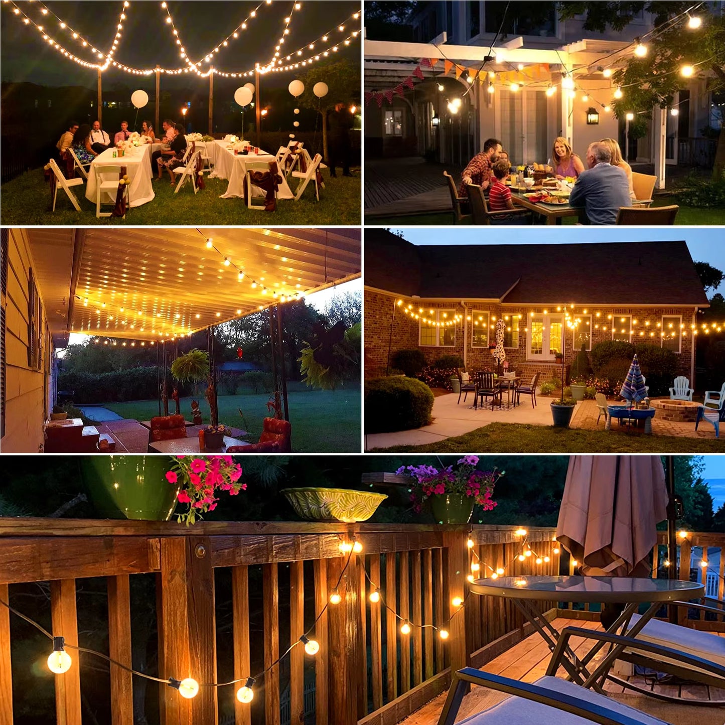 Solar G40 Patio Lights – LED Shatterproof Bulbs for Outdoor Use