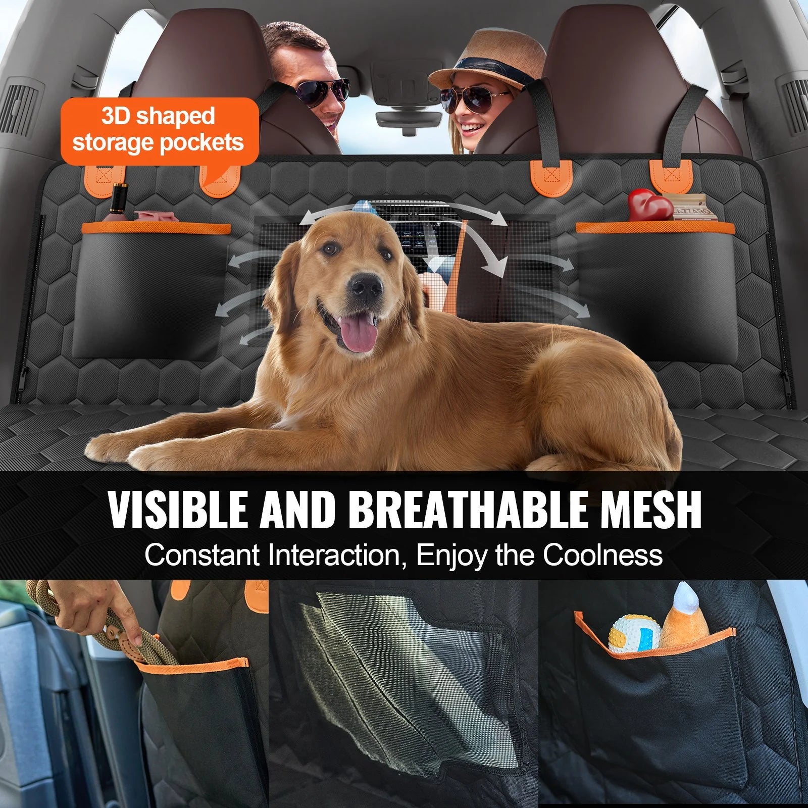 VEVOR Dog Car Seat Cover – 54x25.6 in, Waterproof 600D Back Seat Protector