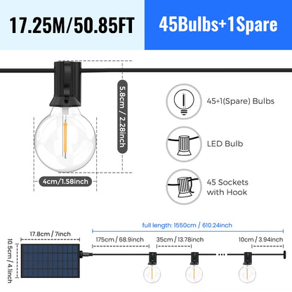 Solar G40 Patio Lights – LED Shatterproof Bulbs for Outdoor Use
