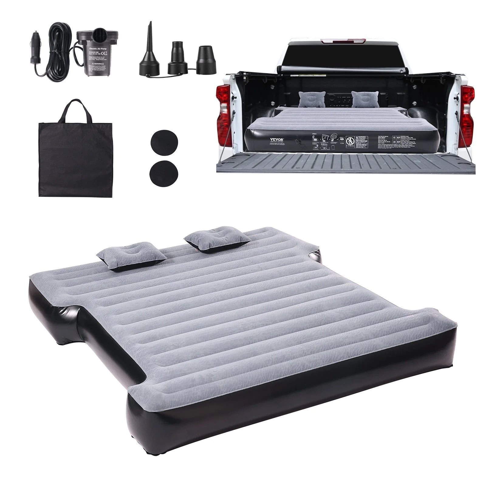 VEVOR Truck Bed Air Mattress – Fits 5.5–5.8 Ft Beds w/ Pump & Pillows