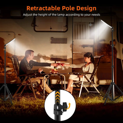 1680 Lumen Portable LED Work Light with Telescoping Tripod – USB Powered, Adjustable Outdoor Camping Lantern