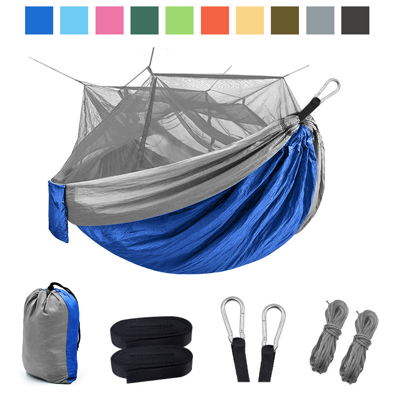 Outdoor Camping Hammock with Mosquito Net – Portable & Breathable Hanging Bed for Hiking and Travel