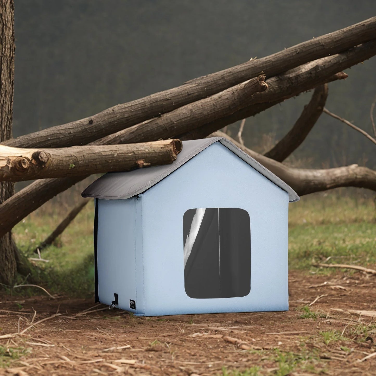 VEVOR Heated Cat House – Foldable Kitty Shelter with Heated Pad, Small Size