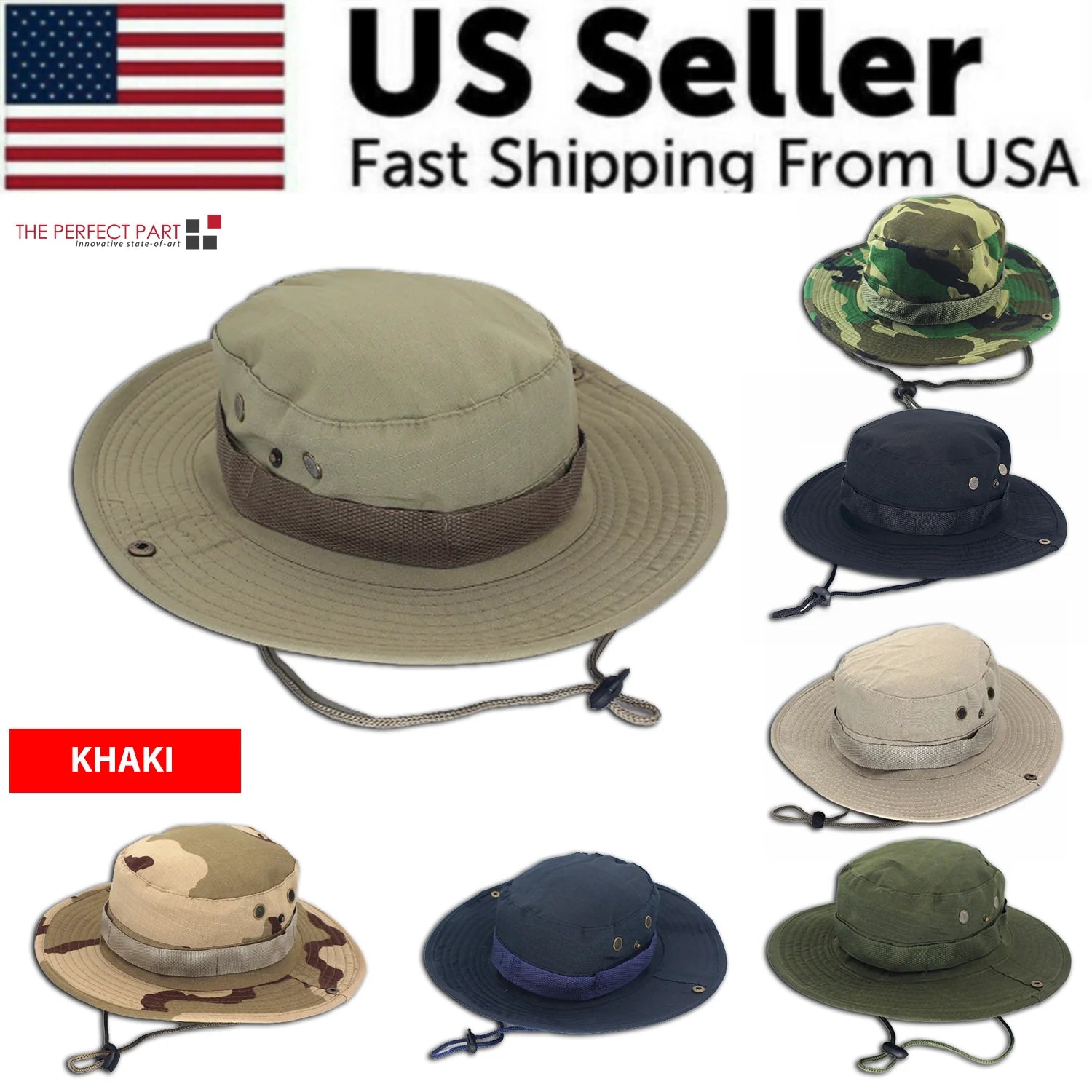 Boonie Bucket Hat – Outdoor Camo Safari Cap w/ Mesh & Wide Brim